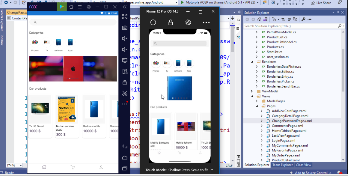 برمجة تطبيقات زامرن فورم - تعديل اسم المشروع في التمبلت الي اسم مشروعك الخاص Xamarin forms template Edit